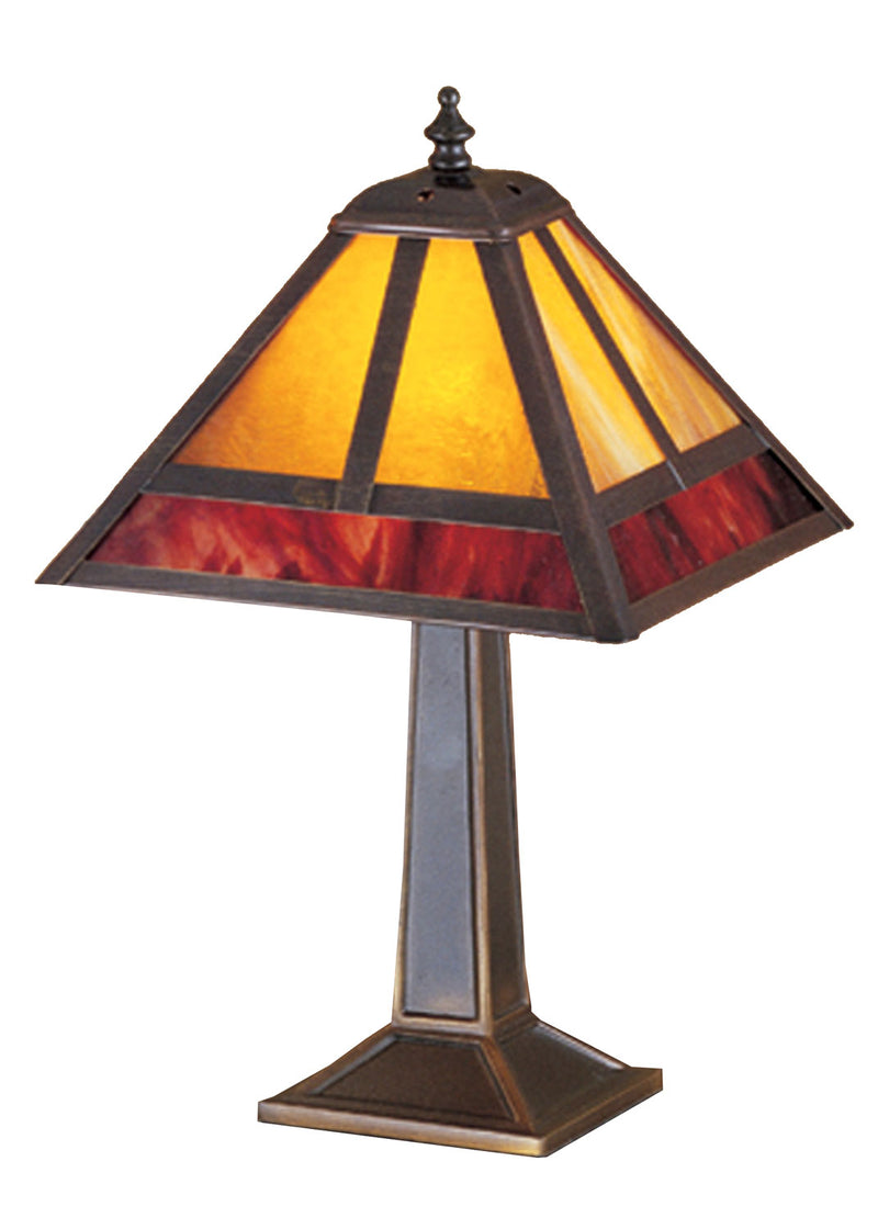 Meyda Tiffany 27123 One Light Accent Lamp, Craftsman Brown,Mahogany Bronze