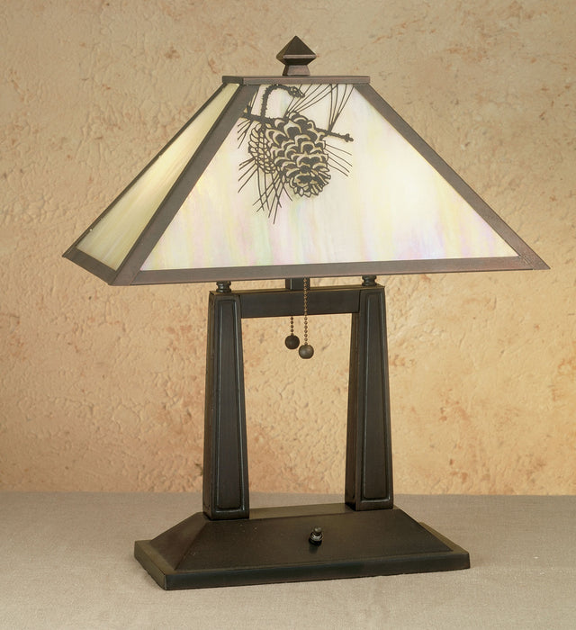 Meyda Tiffany 28643 Two Light Table Lamp, Timeless Bronze