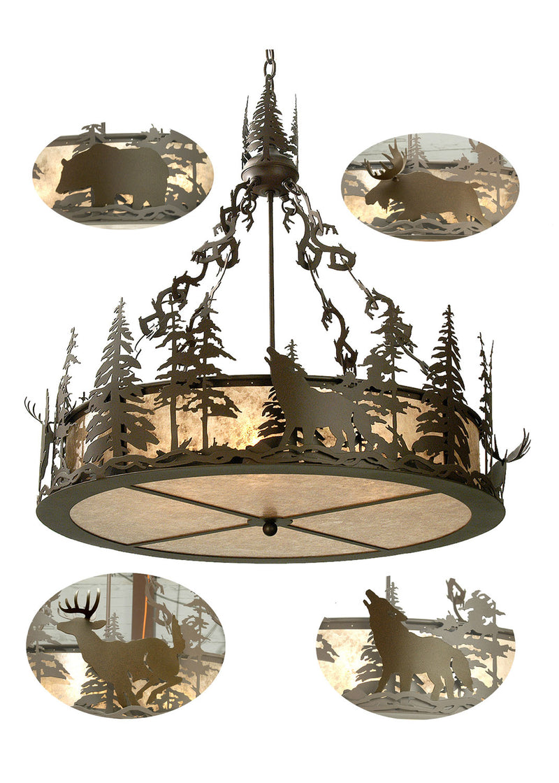 Meyda Tiffany 28711 Four Light Inverted Pendant, Cafe Noir