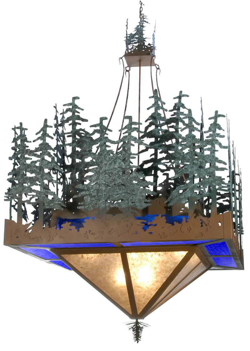 Meyda Tiffany 29391 12 Light Pendant, Rust/Green Trees