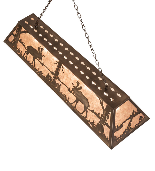 Meyda Tiffany 29900 Nine Light Oblong Pendant, Antique Copper
