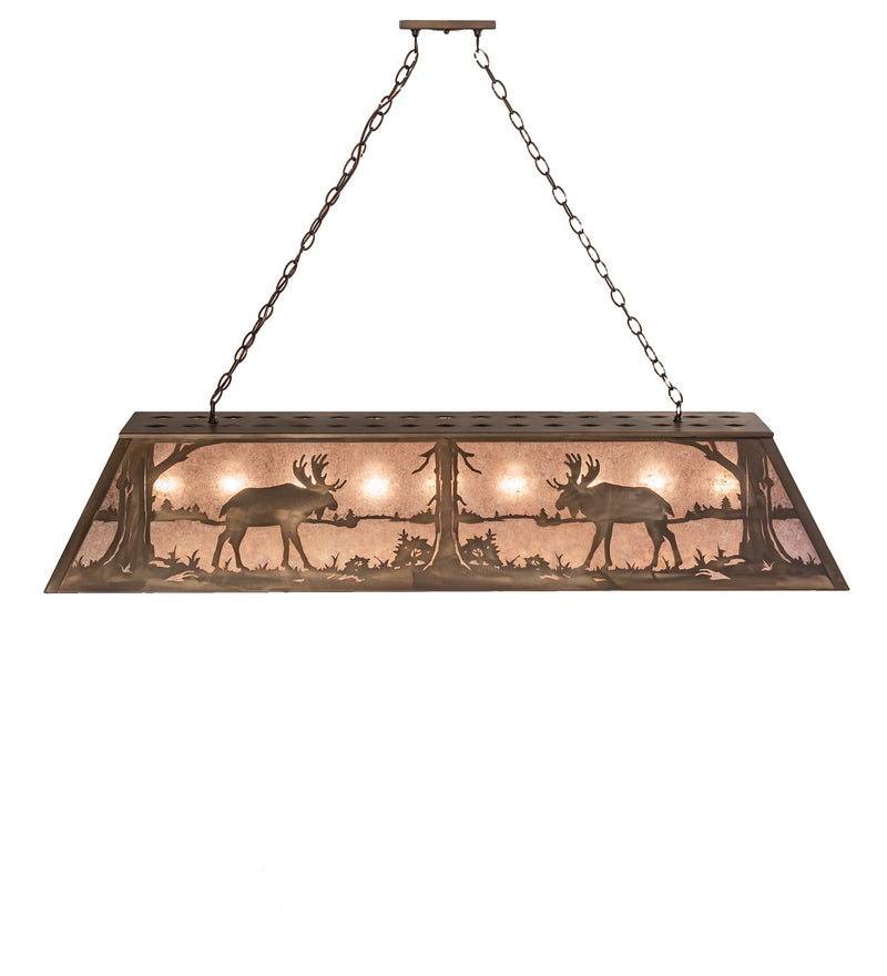 Meyda Tiffany 29900 Nine Light Oblong Pendant, Antique Copper