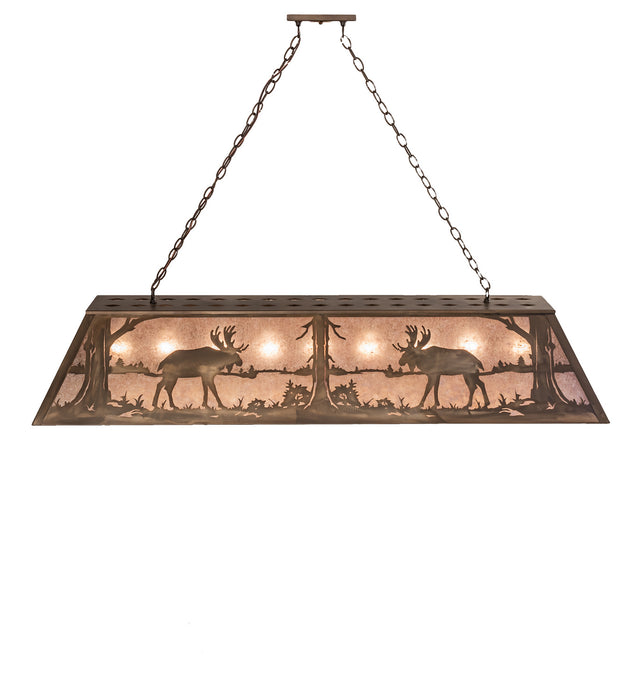 Meyda Tiffany 29900 Nine Light Oblong Pendant, Antique Copper