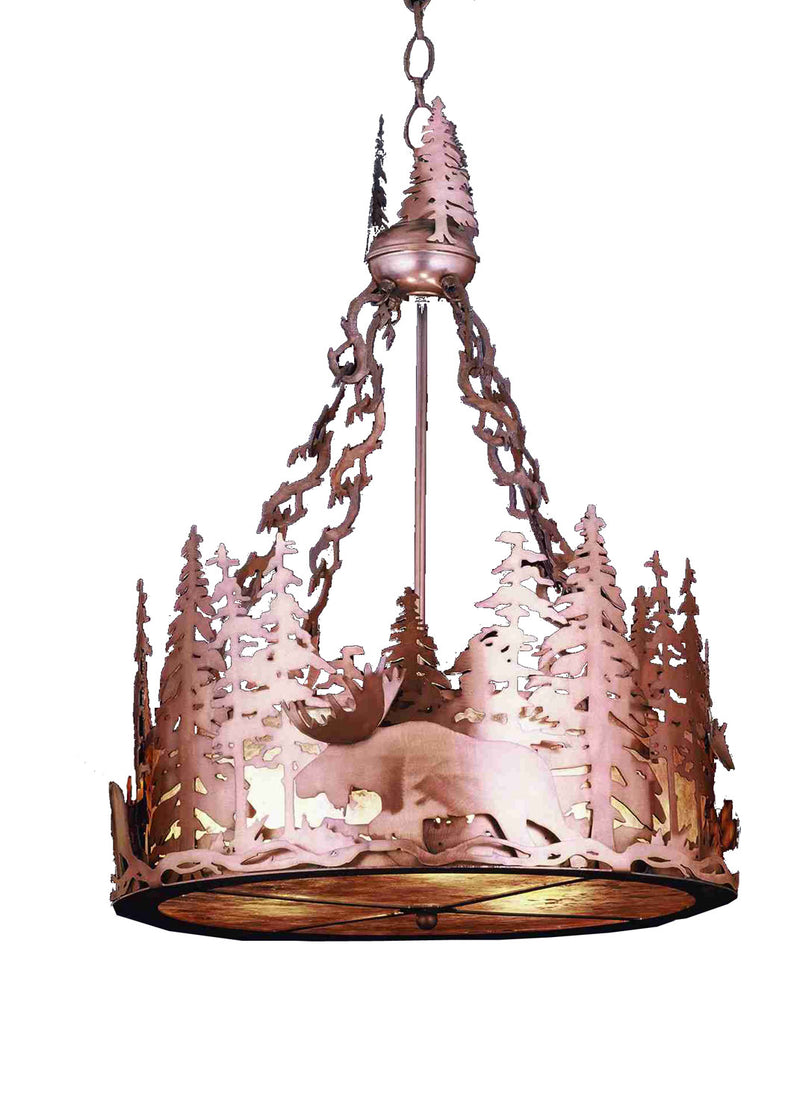 Meyda Tiffany 31261 Four Light Inverted Pendant, Antique Copper