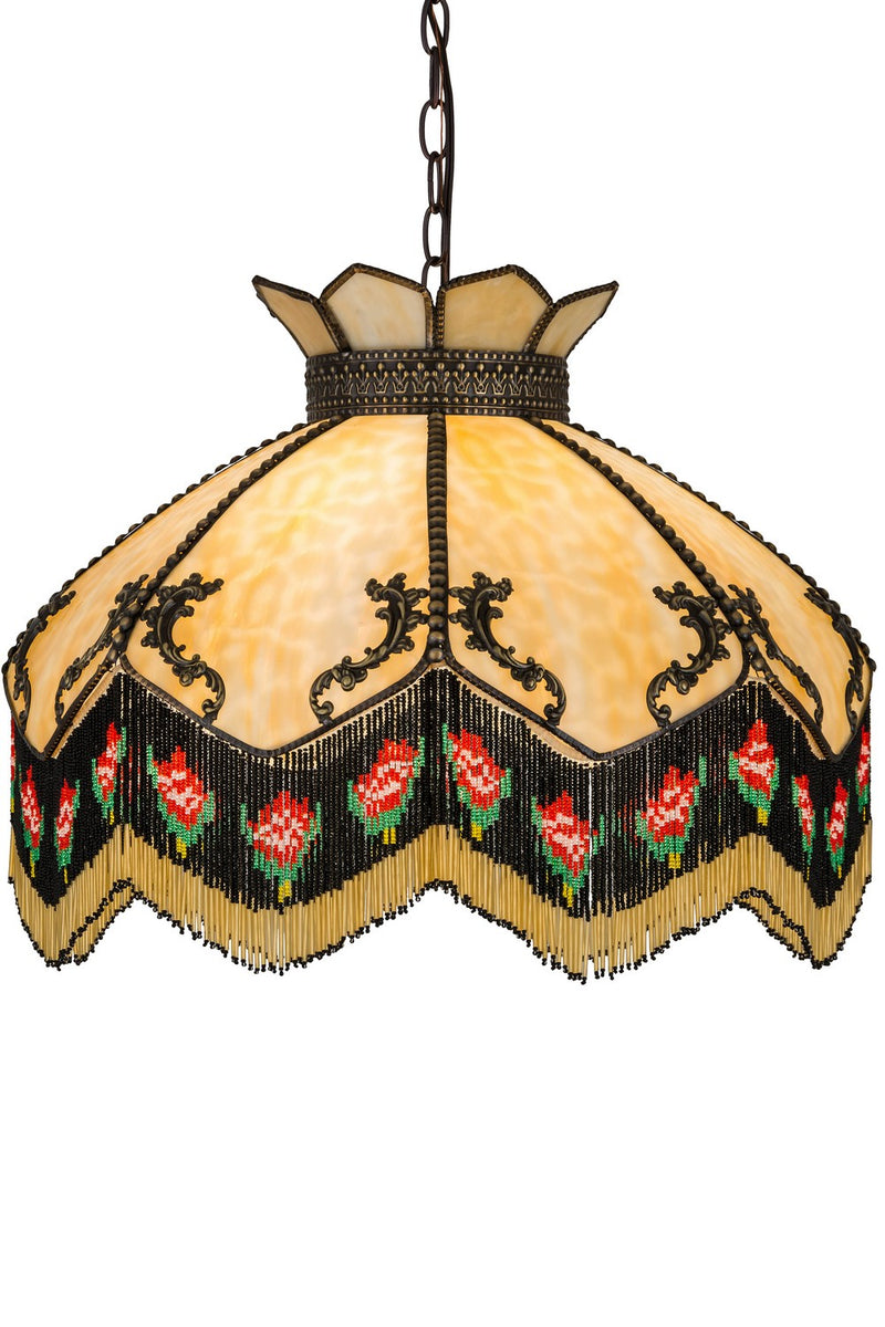 Meyda Tiffany 31316 Three Light Pendant, Craftsman Brown