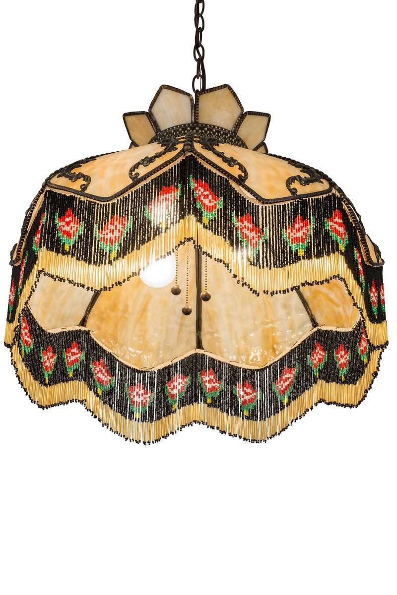 Meyda Tiffany 31316 Three Light Pendant, Craftsman Brown