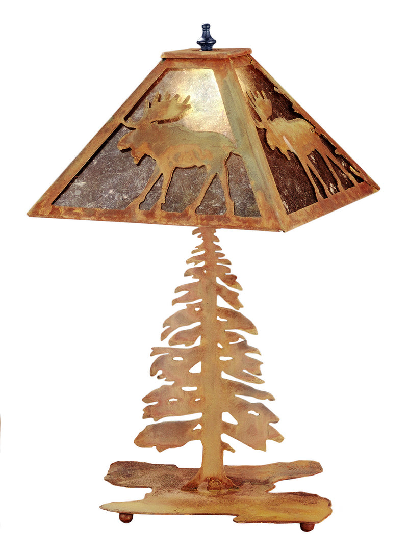 Meyda Tiffany 32527 Two Light Table Lamp, Rust/Silver Mica