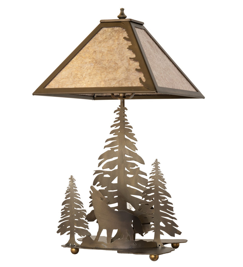 Meyda Tiffany 32593 Two Light Table Lamp, Vintage Copper