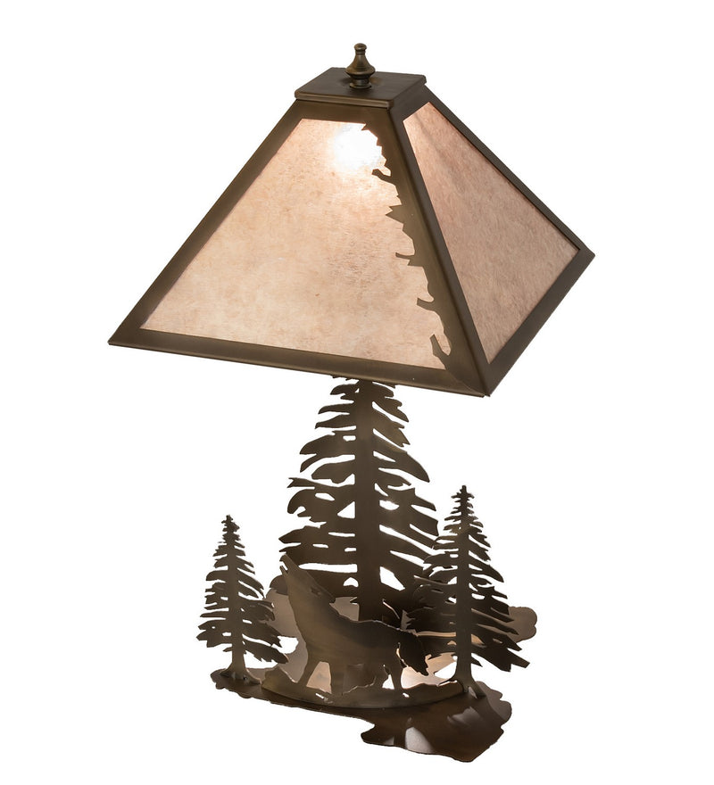 Meyda Tiffany 32593 Two Light Table Lamp, Vintage Copper
