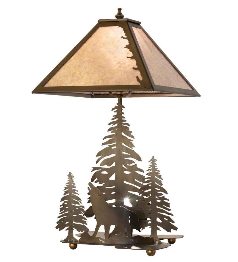 Meyda Tiffany 32593 Two Light Table Lamp, Vintage Copper