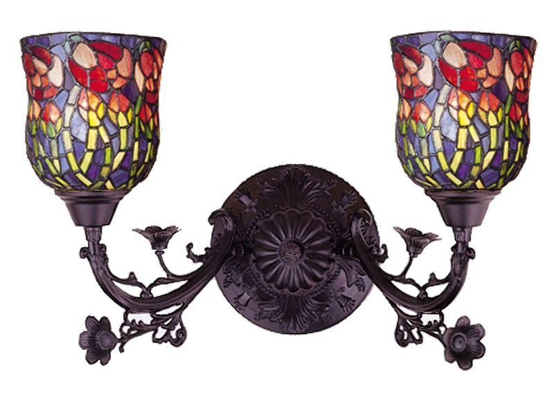 Meyda Tiffany 36911 Two Light Wall Sconce, Bronze