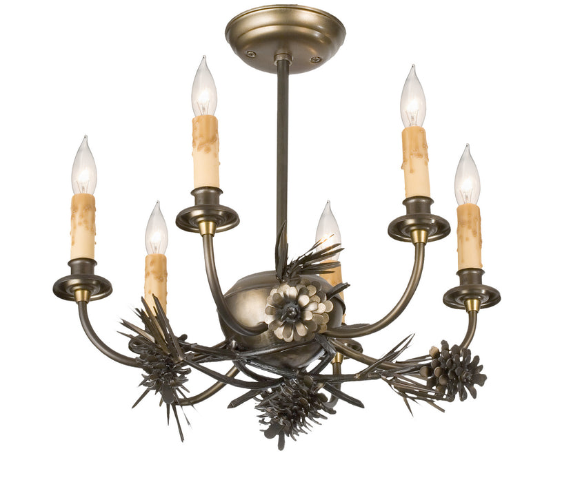 Meyda Tiffany 38330 Six Light Chandelier, Antique Copper