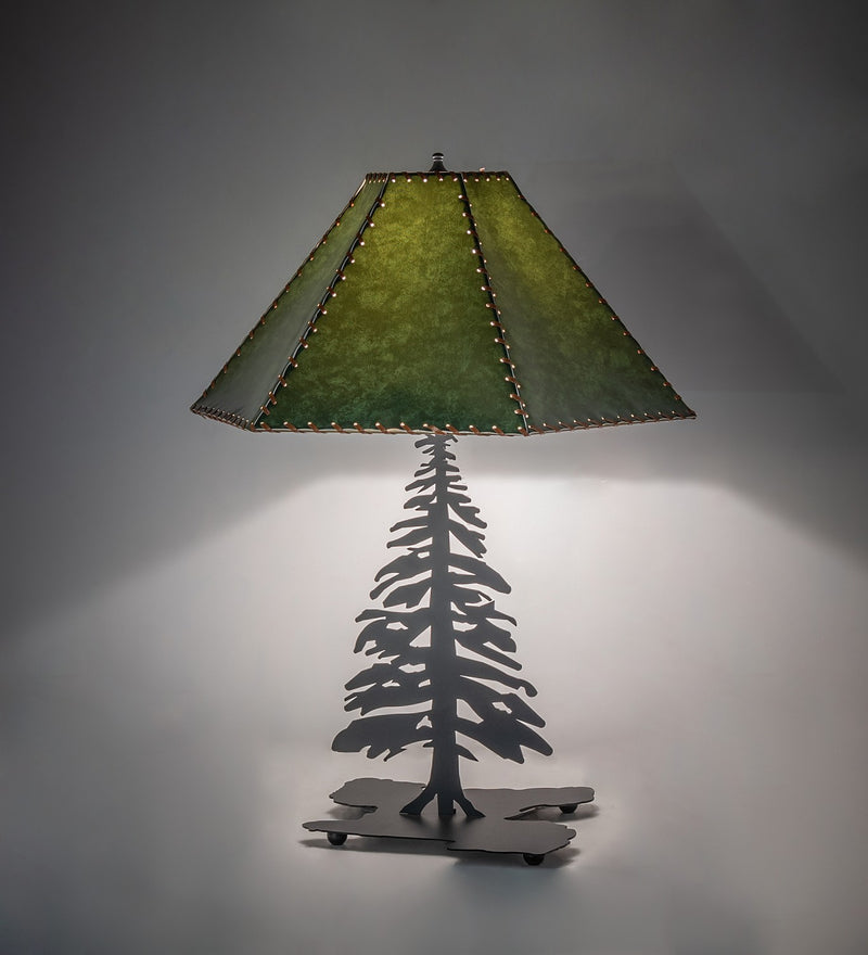 Meyda Tiffany 38884 One Light Table Lamp, Black Metal
