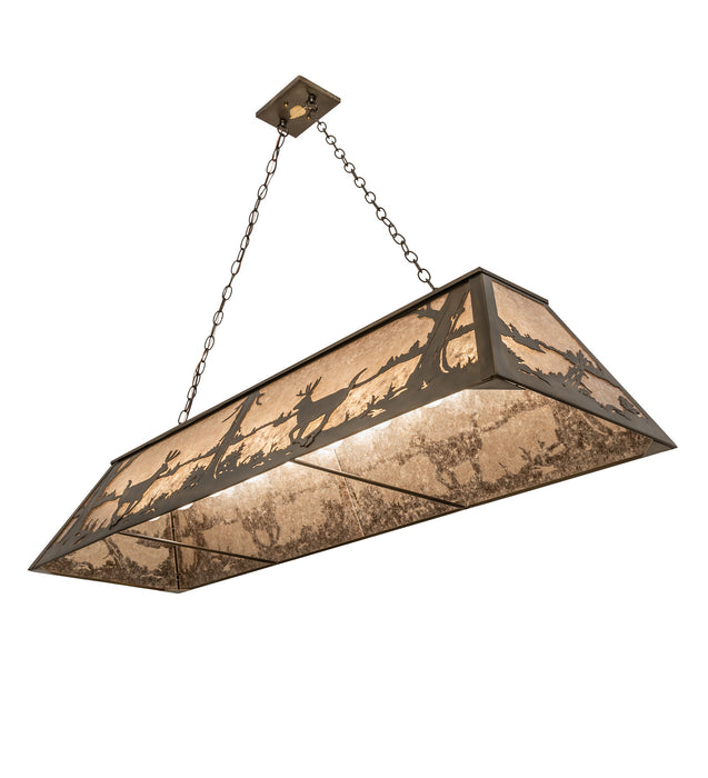 Meyda Tiffany 47474 Nine Light Oblong Pendant, Antique Copper