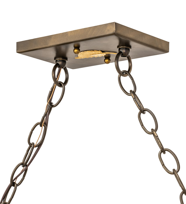 Meyda Tiffany 47474 Nine Light Oblong Pendant, Antique Copper