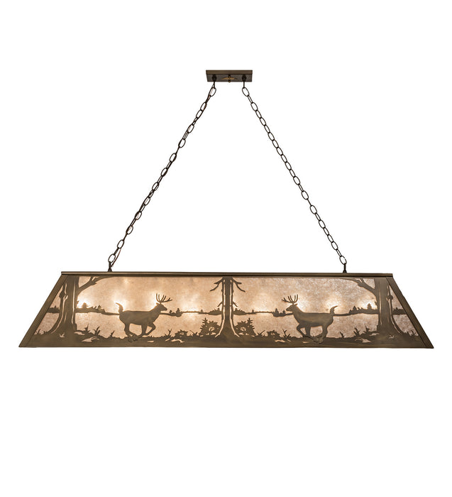 Meyda Tiffany 47474 Nine Light Oblong Pendant, Antique Copper
