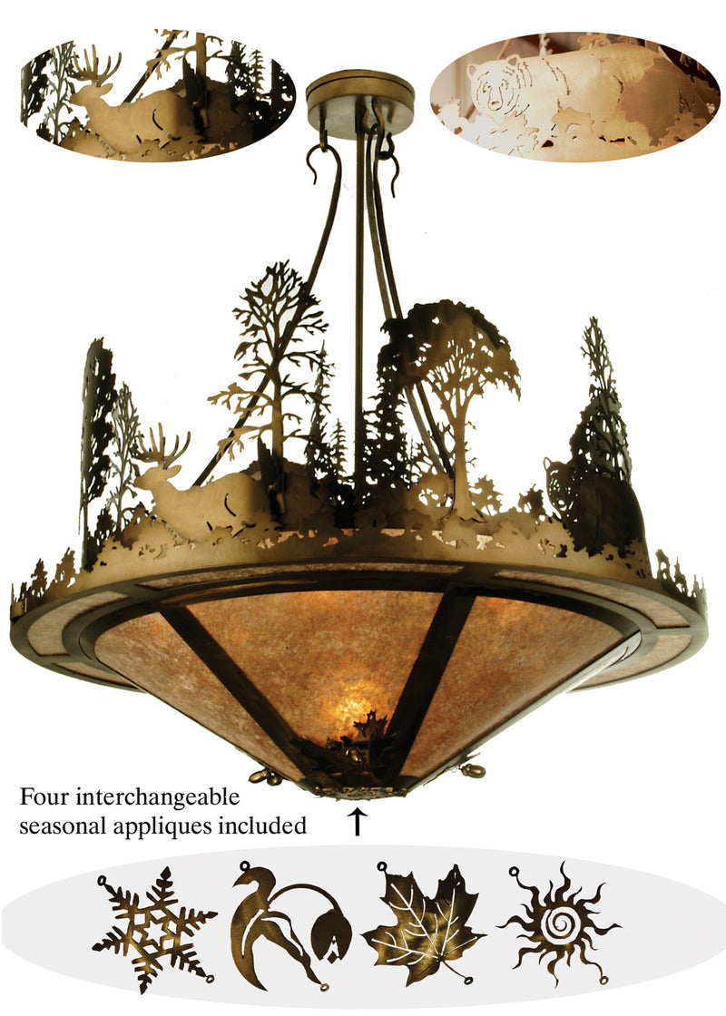 Meyda Tiffany 48063 Seven Light Inverted Pendant, Antique Copper