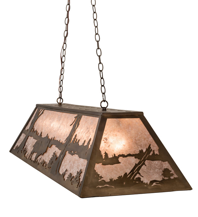 Meyda Tiffany 50019 Six Light Oblong Pendant, Antique Copper