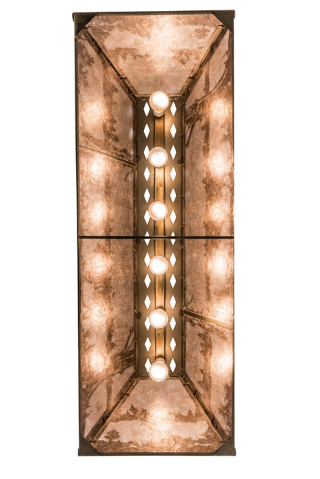 Meyda Tiffany 50019 Six Light Oblong Pendant, Antique Copper