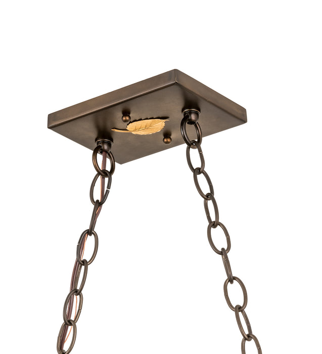 Meyda Tiffany 50019 Six Light Oblong Pendant, Antique Copper