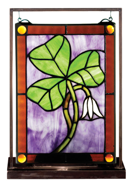 Meyda Tiffany 50036 One Light Mini Tabletop Window, Timeless Bronze