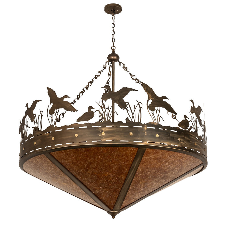 Meyda Tiffany 50141 Nine Light Inverted Pendant, Antique Copper