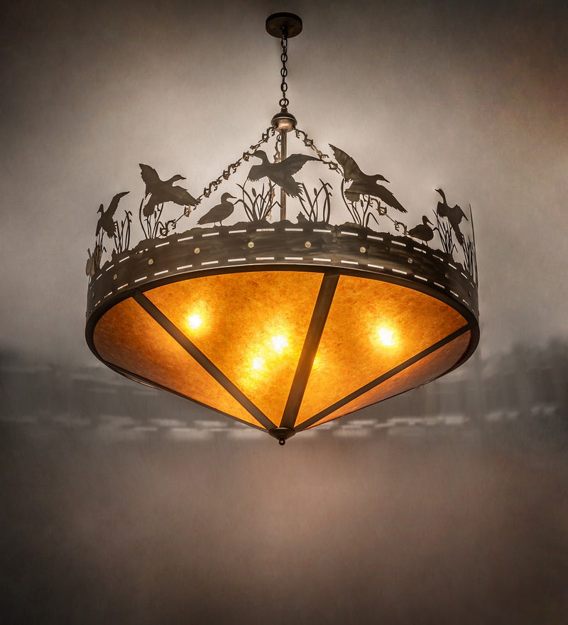 Meyda Tiffany 50141 Nine Light Inverted Pendant, Antique Copper
