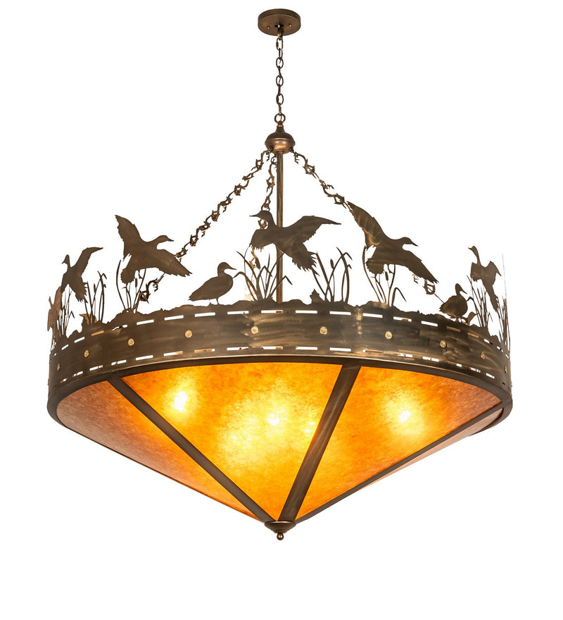 Meyda Tiffany 50141 Nine Light Inverted Pendant, Antique Copper