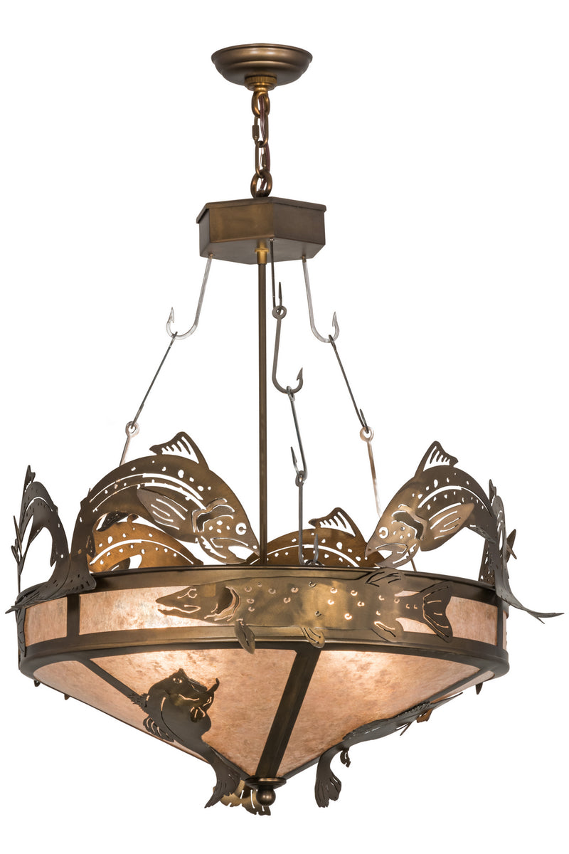 Meyda Tiffany 50168 Two Light Inverted Pendant, Antique Copper