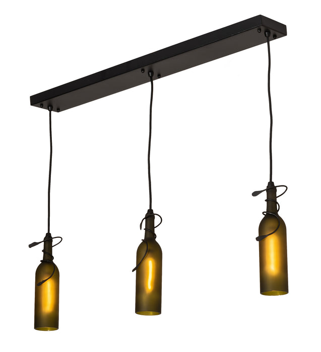 Meyda Tiffany 50638 Three Light Island Pendant, Black Metal