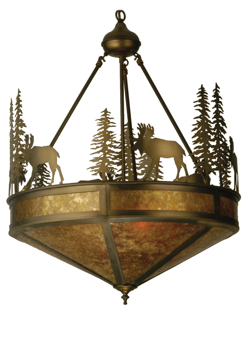 Meyda Tiffany 51026 Eight Light Inverted Pendant, Antique Copper