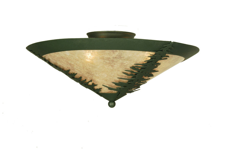 Meyda Tiffany 51068 Three Light Flushmount, Forest Green