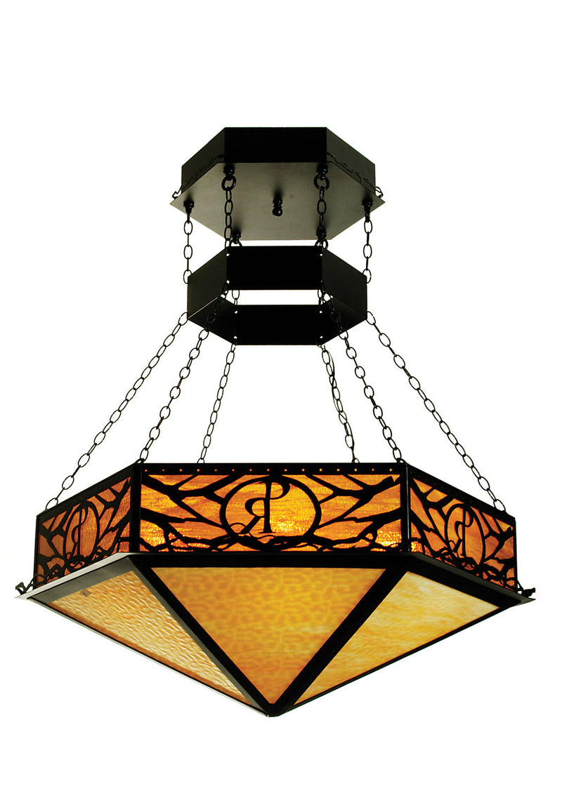 Meyda Tiffany 51131 Six Light Inverted Pendant, Textured Black