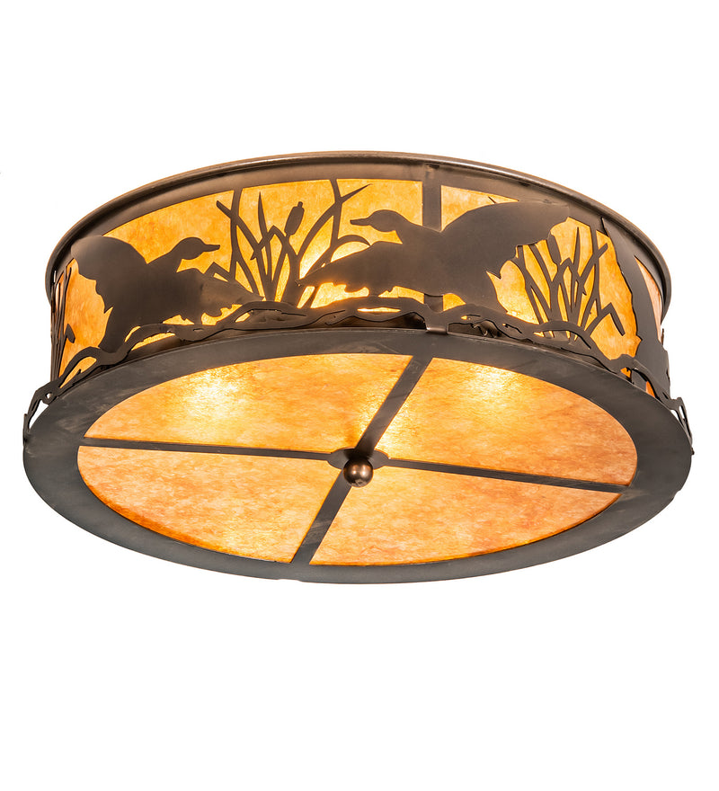 Meyda Tiffany 51238 Four Light Flushmount, Antique Copper