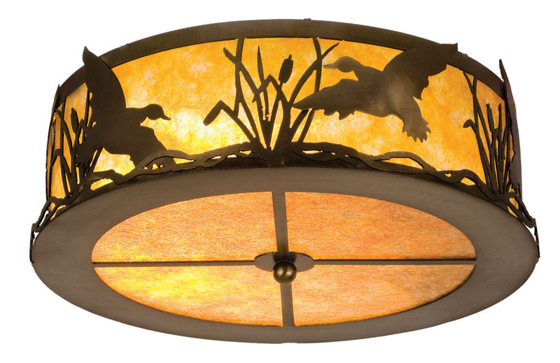 Meyda Tiffany 51239 Two Light Flushmount, Antique Copper