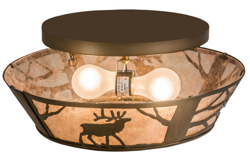 Meyda Tiffany 51495 Two Light Flushmount, Antique Copper