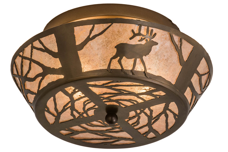 Meyda Tiffany 51495 Two Light Flushmount, Antique Copper