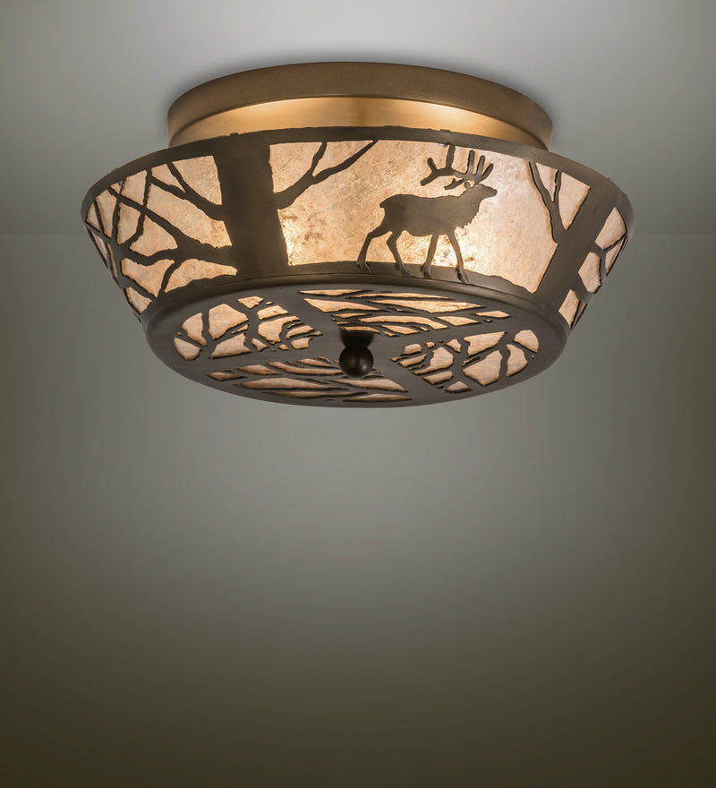 Meyda Tiffany 51495 Two Light Flushmount, Antique Copper
