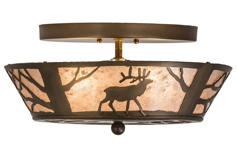 Meyda Tiffany 51495 Two Light Flushmount, Antique Copper
