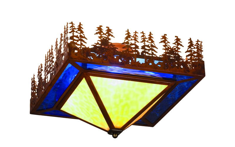Meyda Tiffany 51505 Four Light Flushmount, Rust