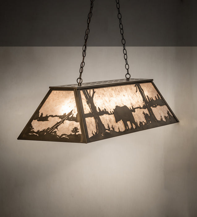 Meyda Tiffany 51511 Nine Light Oblong Pendant, Antique Copper