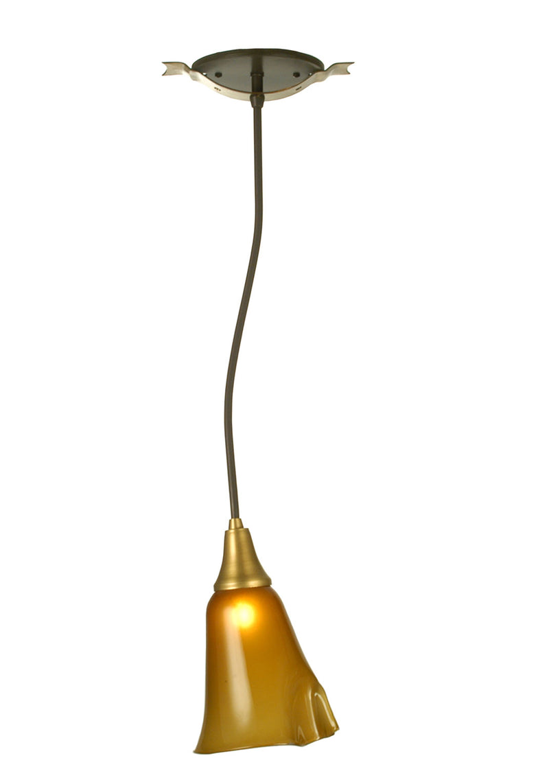 Meyda Tiffany 51843 One Light Mini Pendant, Timeless Bronze,Satin Brass