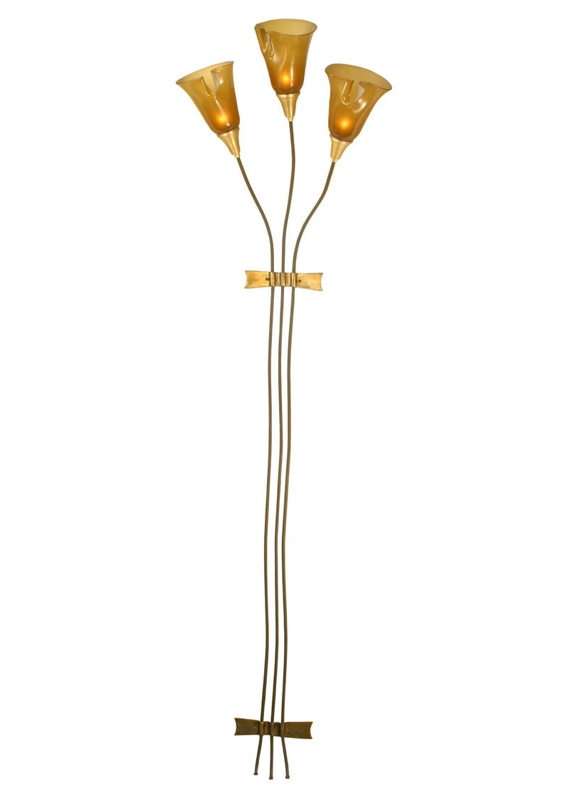 Meyda Tiffany 51856 Three Light Wall Sconce, Timeless Bronze,Satin Brass