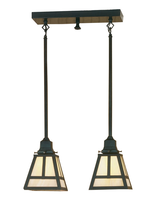 Meyda Tiffany 52020 Two Light Island Pendant, Craftsman Brown