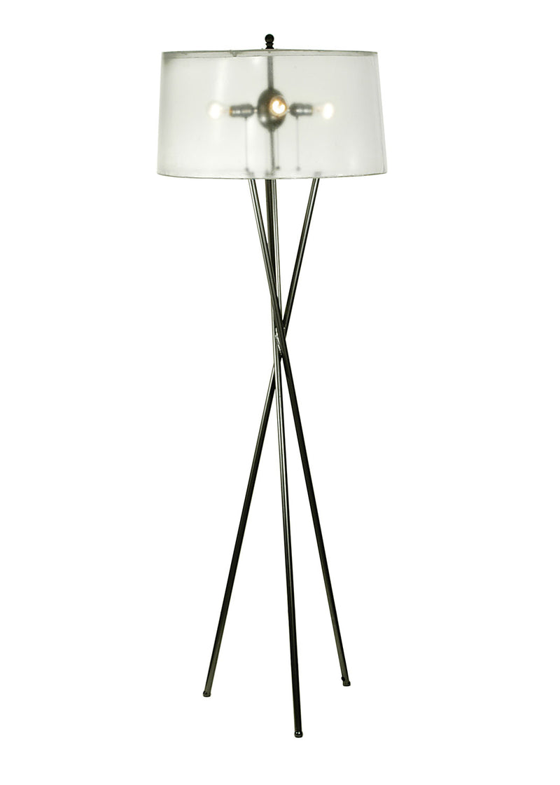 Meyda Tiffany 52403 Four Light Floor Lamp, Nickel