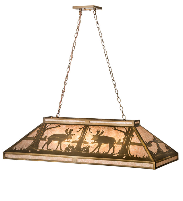 Meyda Tiffany 65098 Seven Light Oblong Pendant, Antique Copper