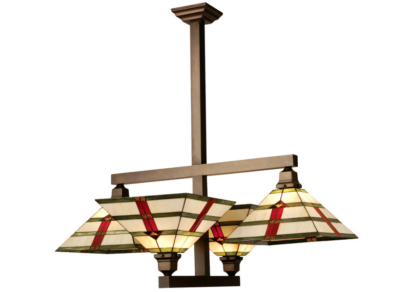 Meyda Tiffany 65334 Four Light Semi-Flushmount, Craftsman Brown