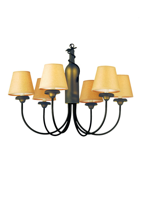 Meyda Tiffany 65545 Six Light Chandelier, Black Metal
