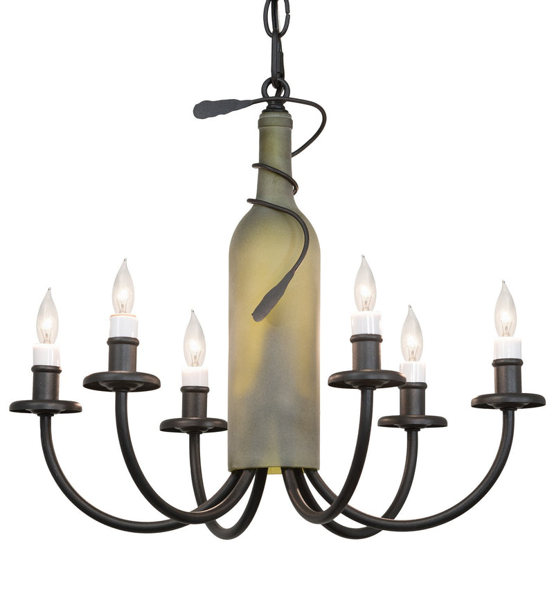 Meyda Tiffany 65616 Six Light Chandelier, Textured Black