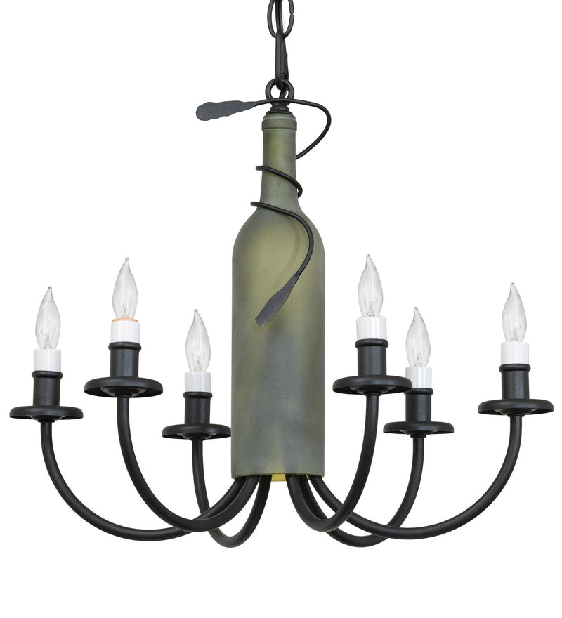 Meyda Tiffany 65616 Six Light Chandelier, Textured Black